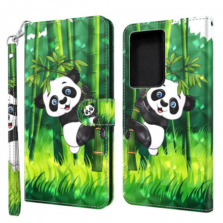 Samsung Galaxy S21 Ultra 5G Panda en Bamboe Hoesje