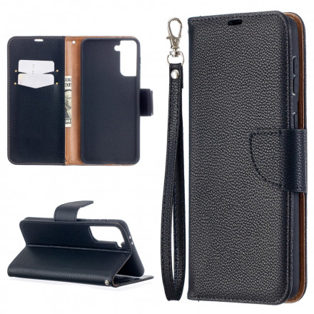 Samsung Galaxy S21 Plus 5G Hoesje Lychee Schuine Flap