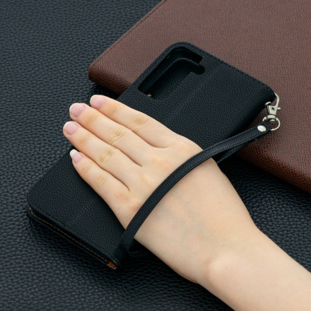 Samsung Galaxy S21 Plus 5G Hoesje Lychee Schuine Flap