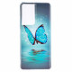 Samsung Galaxy S21 Ultra 5G Vlindertasje Blauw Fluoriserend