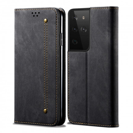 Flip cover Samsung Galaxy S21 Ultra 5G Jeans stof