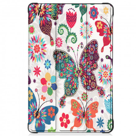 Smart Case Samsung Galaxy Tab A7 (2020) Versterkte vlinders en bloemen
