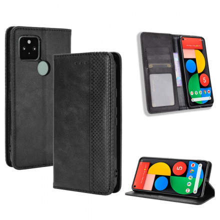 Flip Cover Goolge Pixel 5 Lederen Effect Vintage Styling