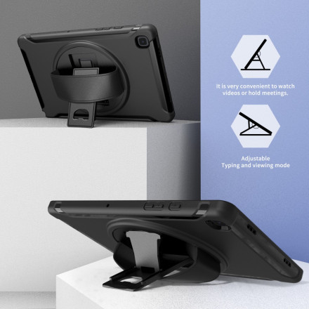 Samsung Galaxy Tab A7 (2020) drievoudige beschermhoes met riem en standaard