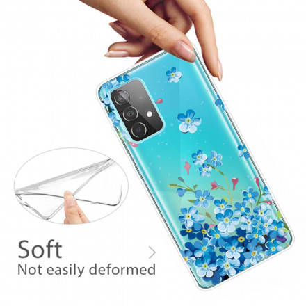 Samsung Galaxy A52 5G Blauwe Bloemen Hoesje