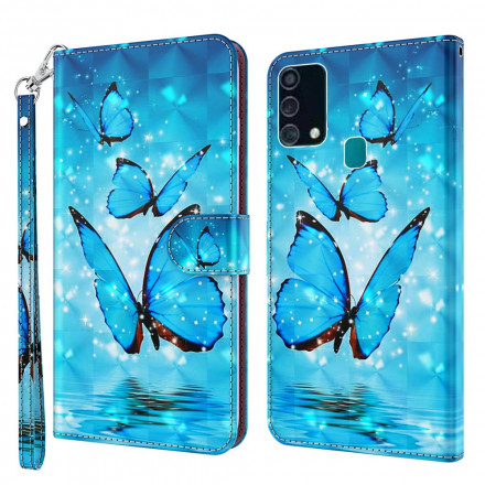 Samsung Galaxy A32 5G Licht Spot Case Vliegende Blauwe Vlinders