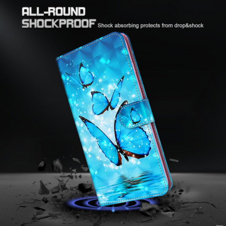 Samsung Galaxy A32 5G Licht Spot Case Vliegende Blauwe Vlinders