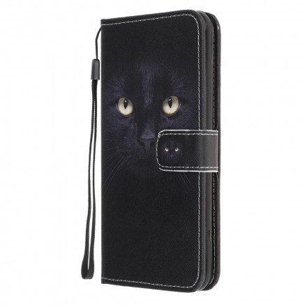 Samsung Galaxy A32 5G zwart kat oog case met riem