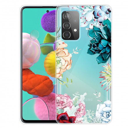 Samsung Galaxy A32 5G duidelijk aquarel bloem case