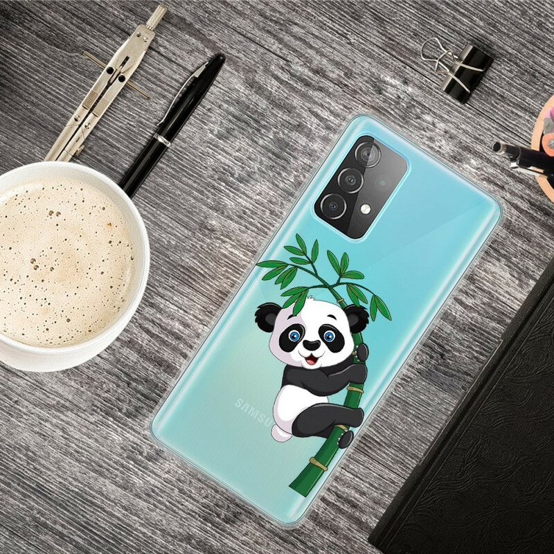 Samsung Galaxy 32 5G Panda Hoesje Op Bamboe