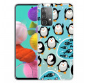 Samsung Galaxy A52 5G Hoesje Pinguïns en Vissen