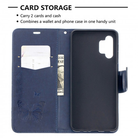 Samsung Galaxy A32 5G Hoesje Vlinders in de Vlucht met Koord