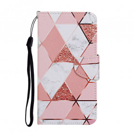 Samsung Galaxy A52 5G Marmer en Glitter Hoesje met Koord