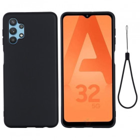 Samsung Galaxy A32 5G Vloeibaar Silicone Hoesje met Koord