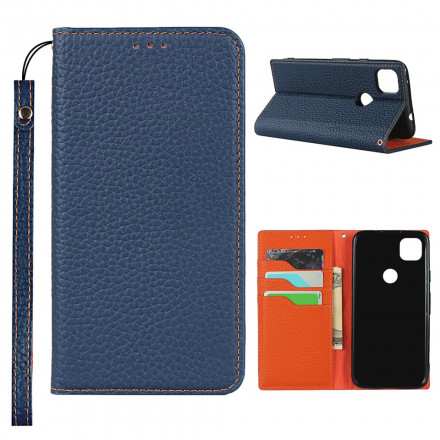 Flip Cover Google Pixel 4a lederen riem echte Lychee