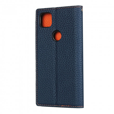 Flip Cover Google Pixel 4a lederen riem echte Lychee