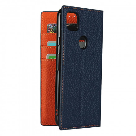 Flip Cover Google Pixel 4a lederen riem echte Lychee