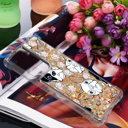 Samsung Galaxy S21 Ultra 5G Mr Hond Glitter Hoesje