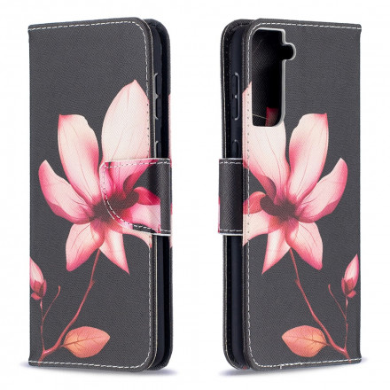 Samsung Galaxy S21 Plus 5G Hoesje Roze Bloem Samsung Galaxy S21 Plus 5G Hoesje Roze Bloem