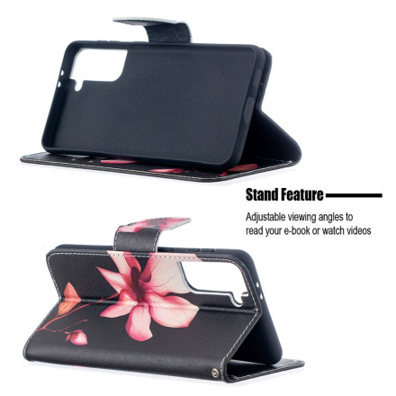 Samsung Galaxy S21 Plus 5G Hoesje Roze Bloem Samsung Galaxy S21 Plus 5G Hoesje Roze Bloem