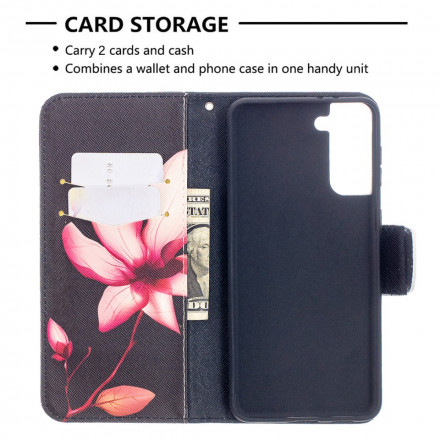 Samsung Galaxy S21 Plus 5G Hoesje Roze Bloem Samsung Galaxy S21 Plus 5G Hoesje Roze Bloem