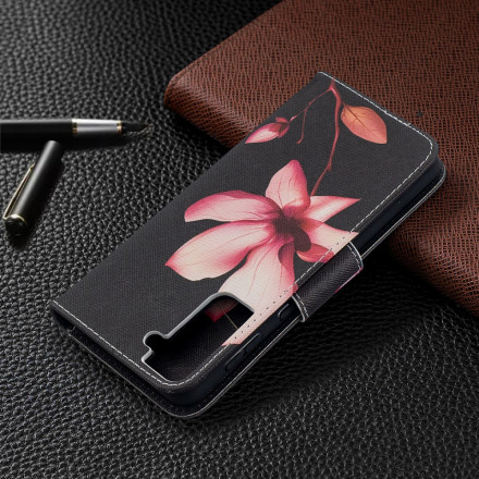 Samsung Galaxy S21 Plus 5G Hoesje Roze Bloem Samsung Galaxy S21 Plus 5G Hoesje Roze Bloem