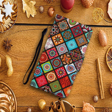 Samsung Galaxy S21 Ultra 5G Patchwork Mandala's Hoesje met Koord