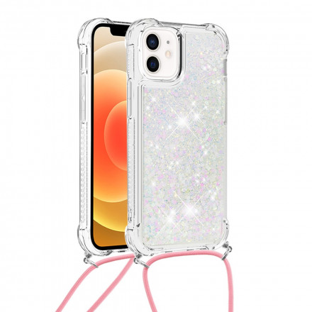 iPhone 12 Mini Glitter & String Hoesje
