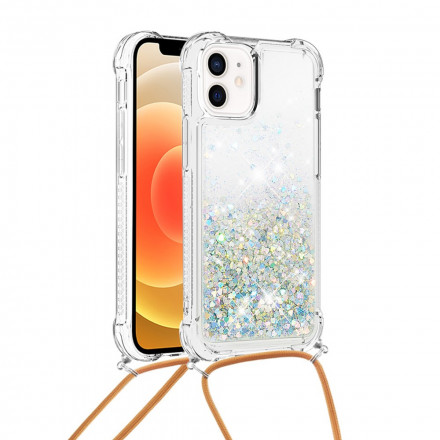 iPhone 12 Mini Glitter & String Hoesje