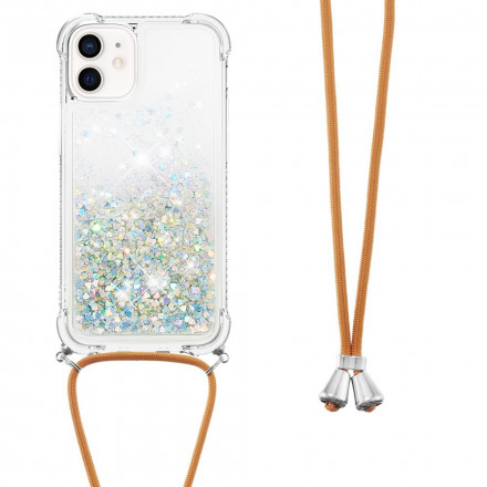 iPhone 12 Mini Glitter & String Hoesje