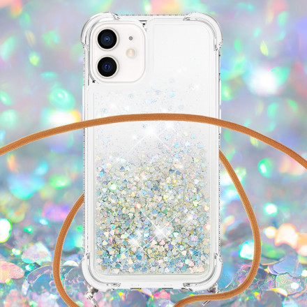 iPhone 12 Mini Glitter & String Hoesje