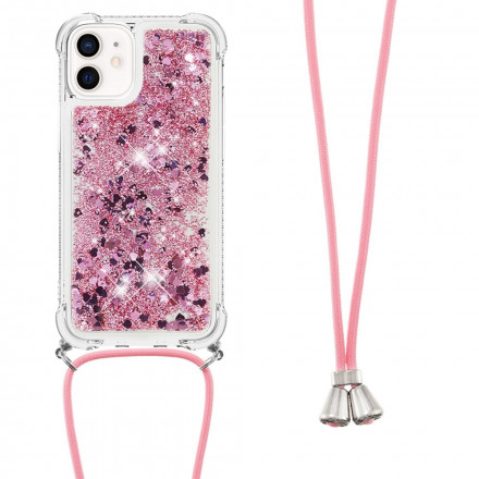 iPhone 12 Mini Glitter & String Hoesje