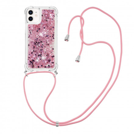 iPhone 12 Mini Glitter & String Hoesje