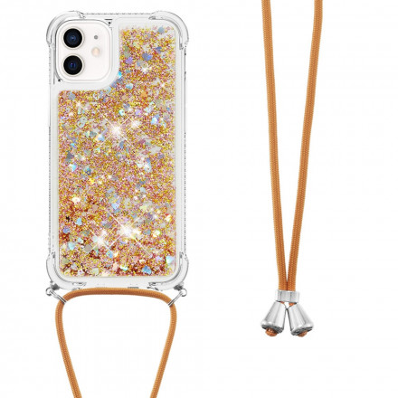iPhone 12 Mini Glitter & String Hoesje