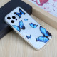 Case iPhone 12 / 12 Pro vlucht van blauwe vlinders