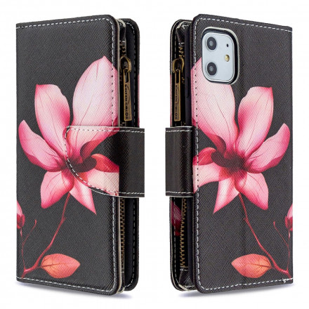 Hoesje voor iPhone 11 Zakje met rits Bloem