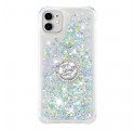 iPhone 11 Glitter Hoesje met Diamanten Ring