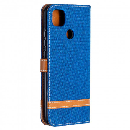 Xiaomi Redmi 9C stof en leer effect riem case