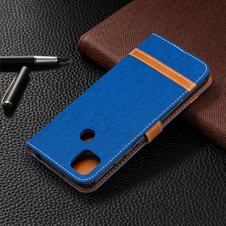 Xiaomi Redmi 9C stof en leer effect riem case