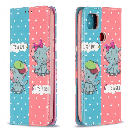 Flip Cover Xiaomi Redmi 9C Baby Olifantjes