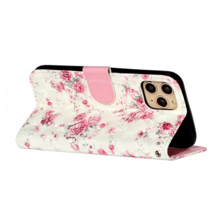 Case iPhone 11 Pro Max Bloemen Lichtvlekken met riem