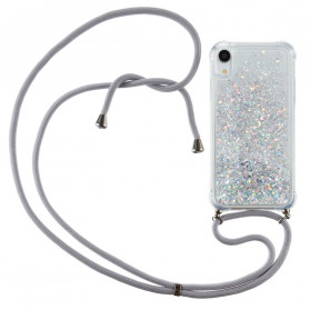 iPhone XR hoesje Glitter en koord