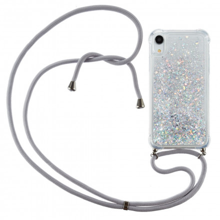 iPhone XR hoesje Glitter en koord
