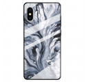 Hoesje iPhone X / XS Marmer van gehard glas