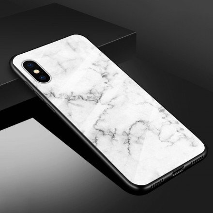 iPhone X / XS Case gehard glas marmer