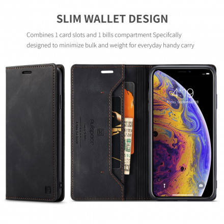 Flip cover iPhone XS Max leer effect RFID-technologie