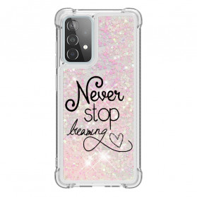 Samsung Galaxy A52 4G / A52 5G geval Never Stop Dreaming Glitter