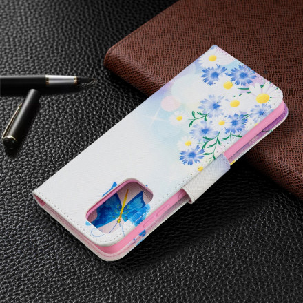 Samsung Galaxy A52 4G / A52 5G hoesje beschilderde vlinders en bloemen
