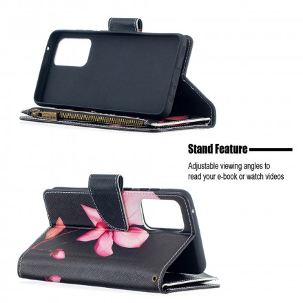 Samsung Galaxy A52 4G / A52 5G hoesje Pocket met rits Bloem