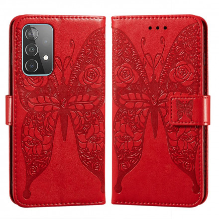 Samsung Galaxy A52 4G / A52 5G vlinder bloem patroon case